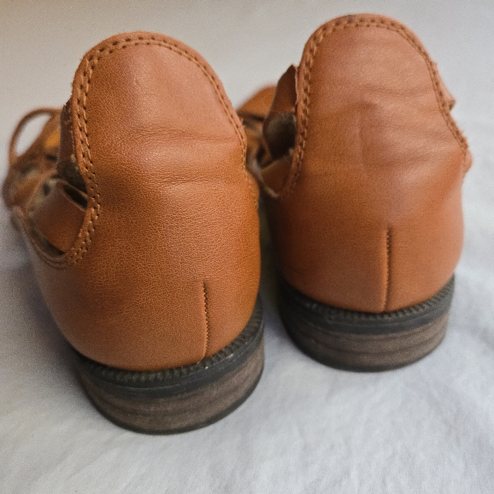 Forever 21 Brown Pointed Toe Lace Up Cage Sandals 7.5 - Picture 8 of 13
